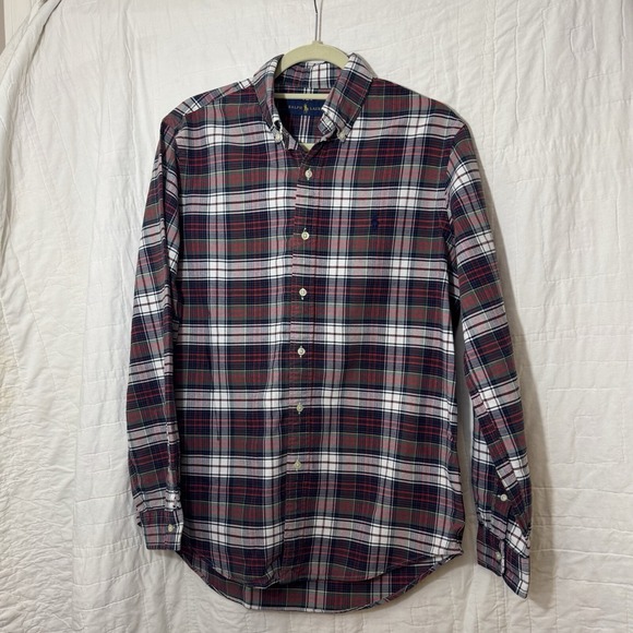 Men's‎ Ralph Lauren Polo Long Sleeve Size Medium Plaid Blue, Red, Green - Picture 1 of 4